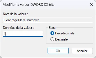 ClearPageFileAtShutdown