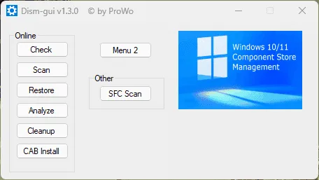 DISM GUI Réparer Windows novice