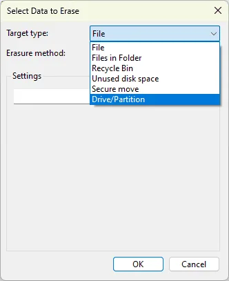 drive partition eraser