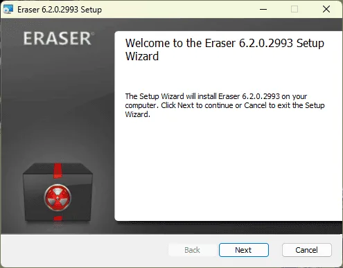 installer eraser