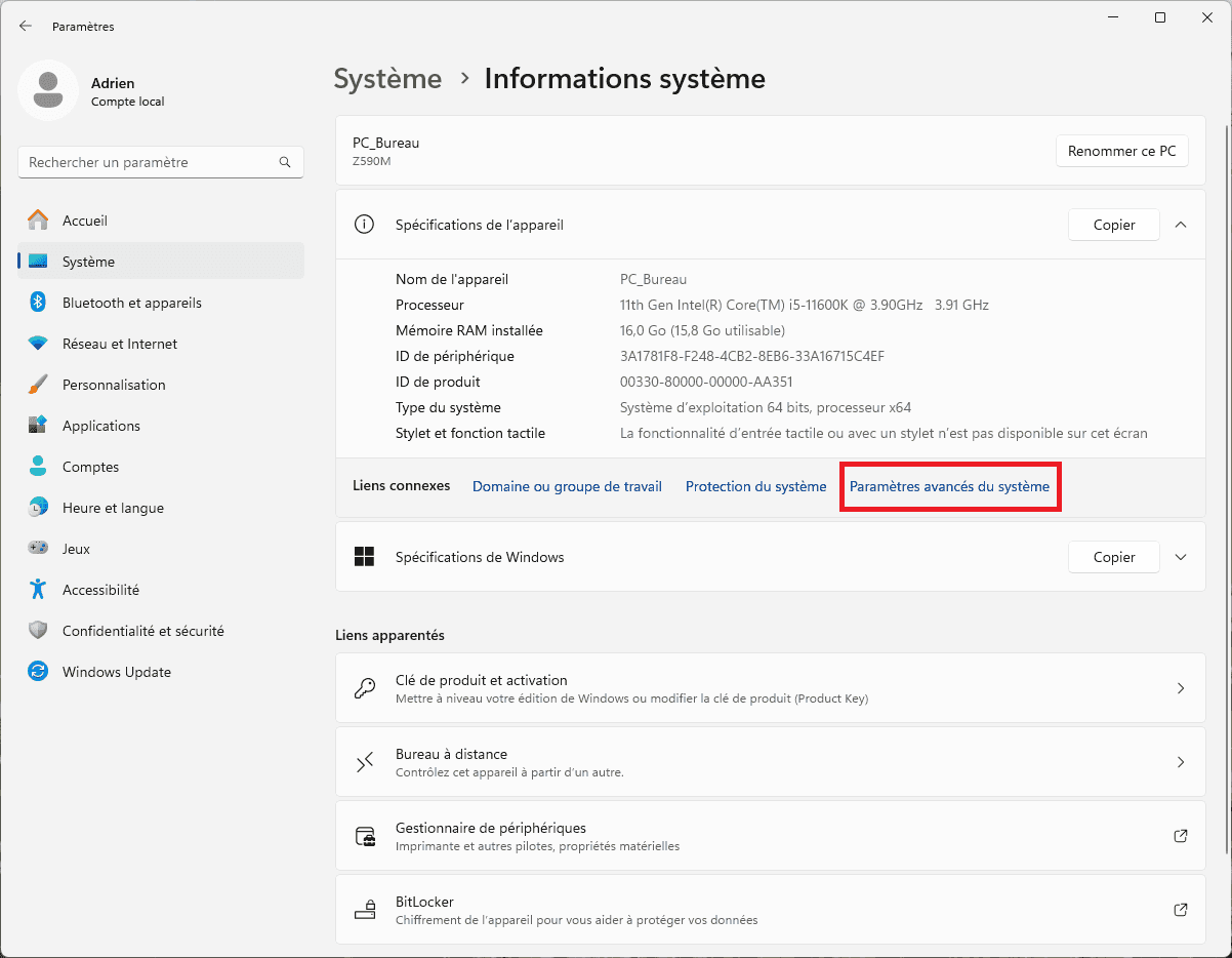 Configuración avanzada del sistema