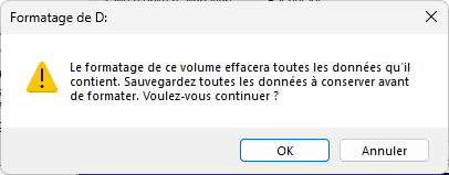 warning windows formatting