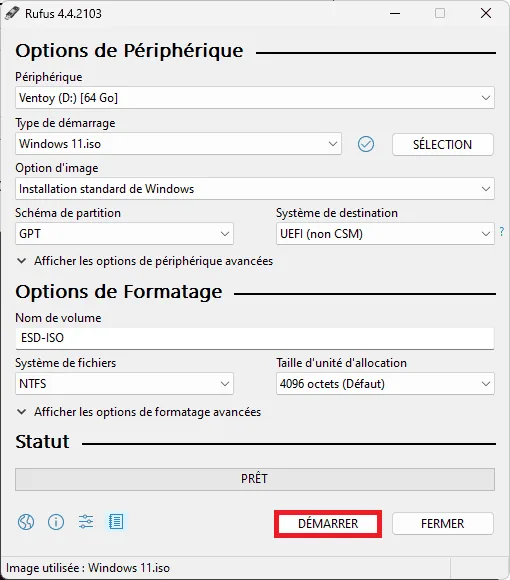 Rufus starten, um Windows 11 auf einem nicht kompatiblen USB-Laufwerk zu schreiben