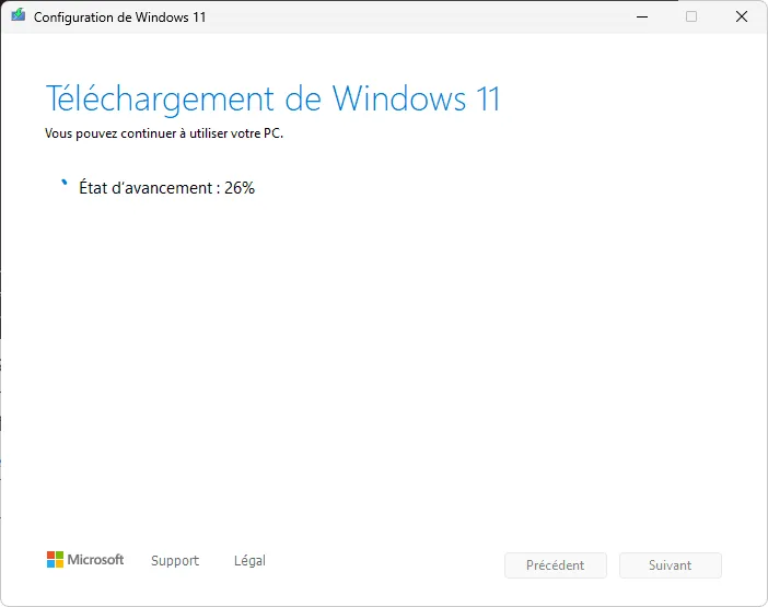 Download der Windows 11 ISO läuft