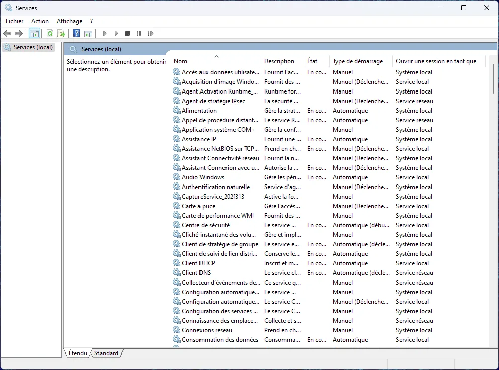 services.msc désactiver services windows 11