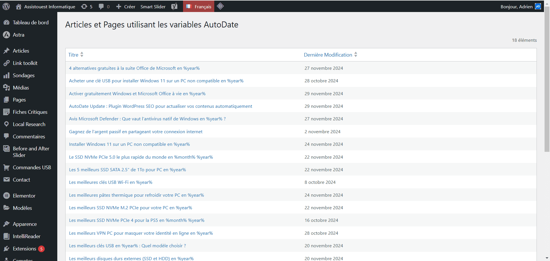 Une interface centralisée pour ne pas perdre le fil du temps et gérer vos articles