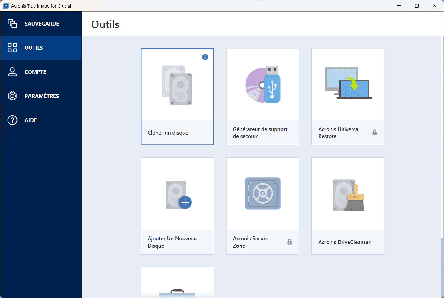 Clone a drive Acronis True Image for Crucial