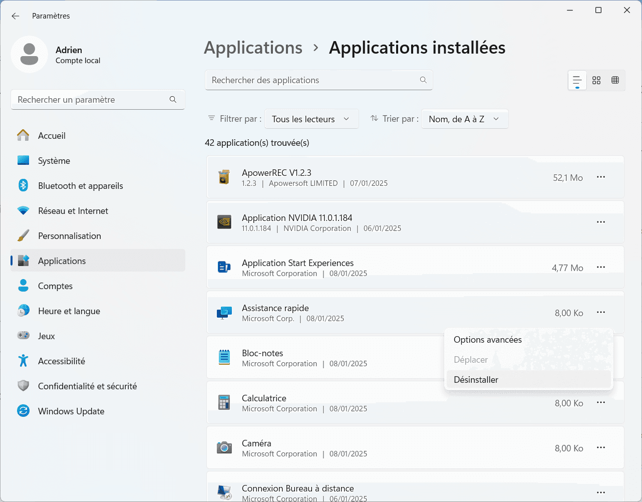 désinstaller application windows bloatware