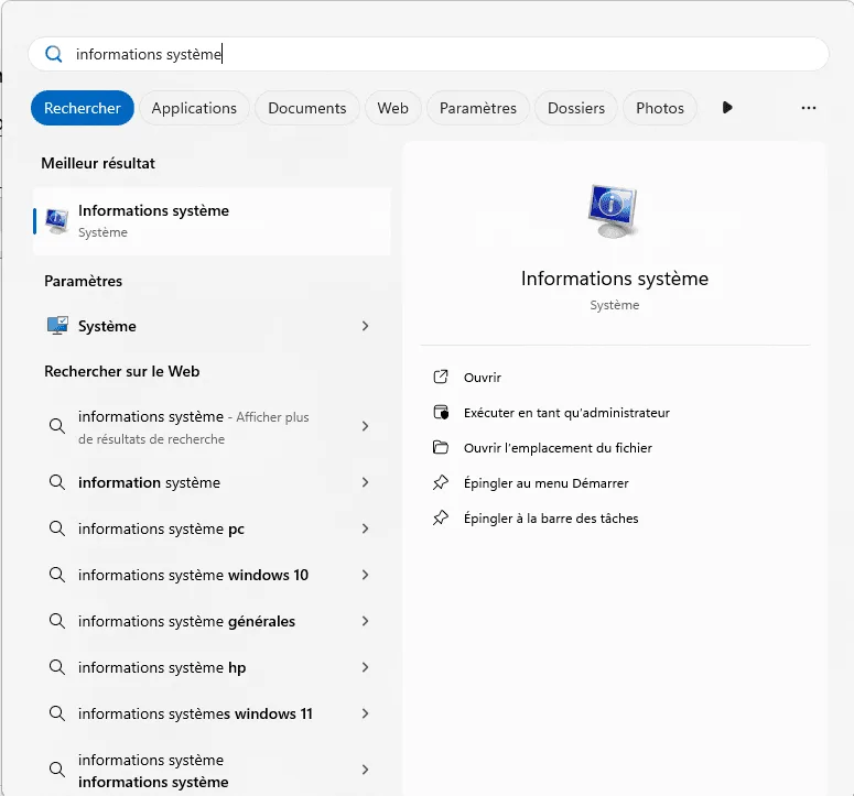windows 11 búsqueda de información del sistema
