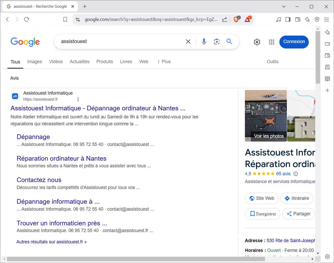 Los resultados se muestran ahora en Google en lugar del motor de búsqueda Brave