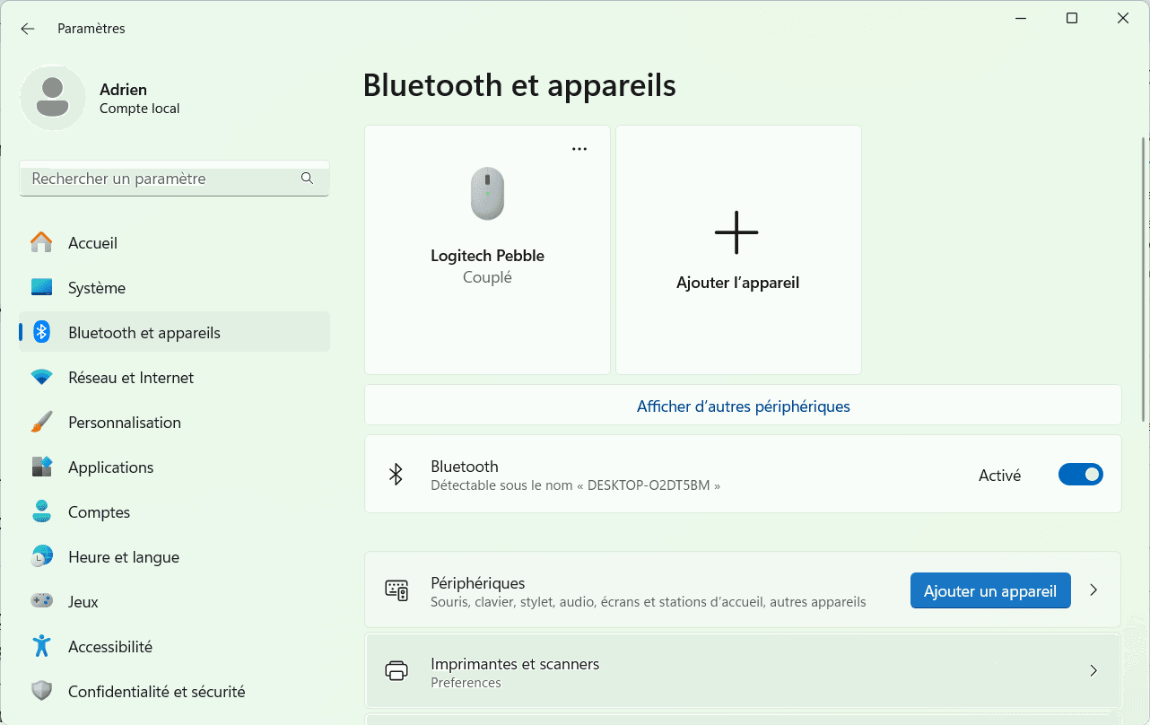 Paramètres Bluetooth windows 11 pour connecter une manette Xbox