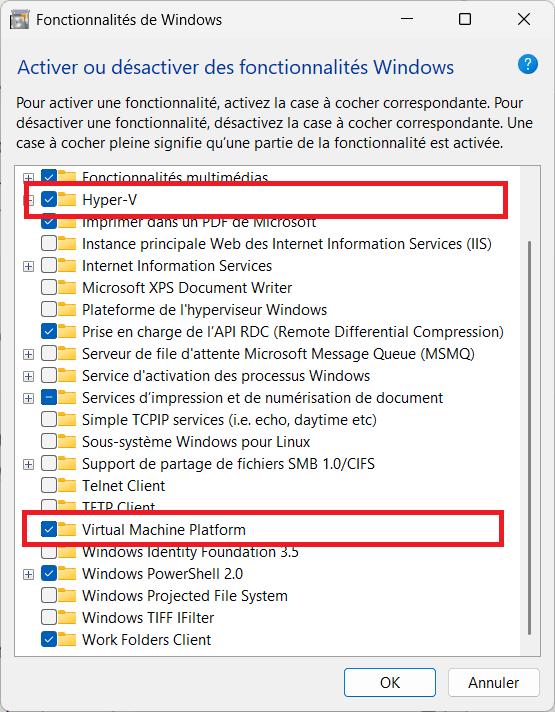 Activating Hyper-V in Windows