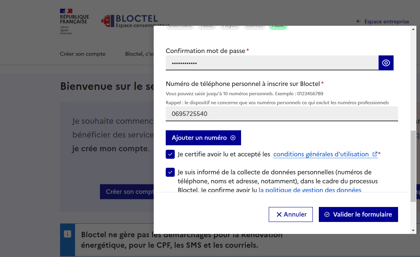 inscription bloctel