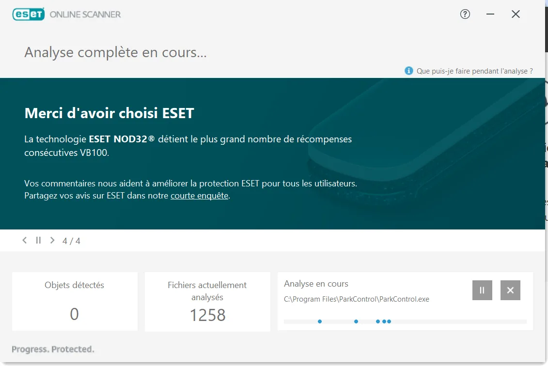 Effectuez une analyse complète de votre PC avec ESET Online Scanner pour détecter et supprimer les virus et logiciels malveillants