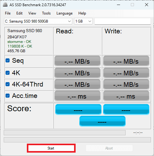 ASSSD Benchmark interface