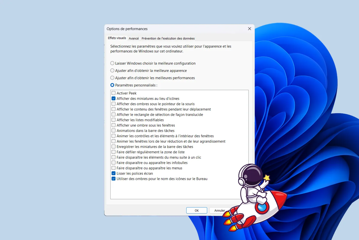 Comment désactiver les effets visuels et animations sur Windows 11