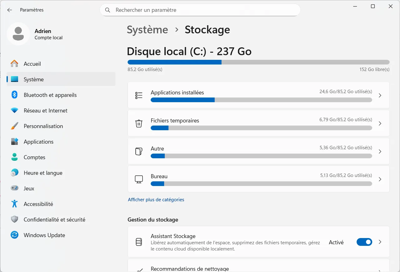 Qu’est ce que l’assistant de stockage sous Windows 11