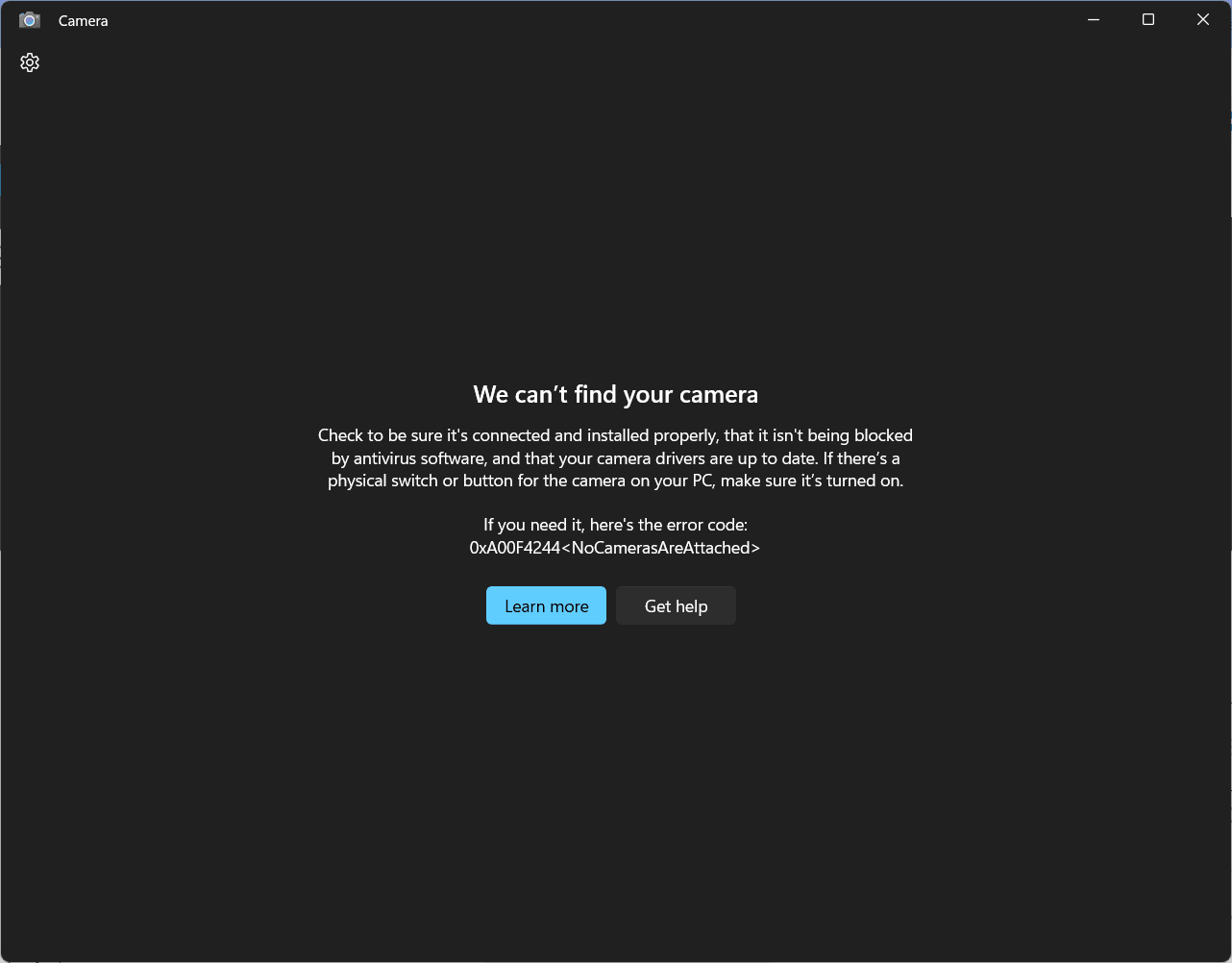 camera disabled windows 11 we can't find your camera