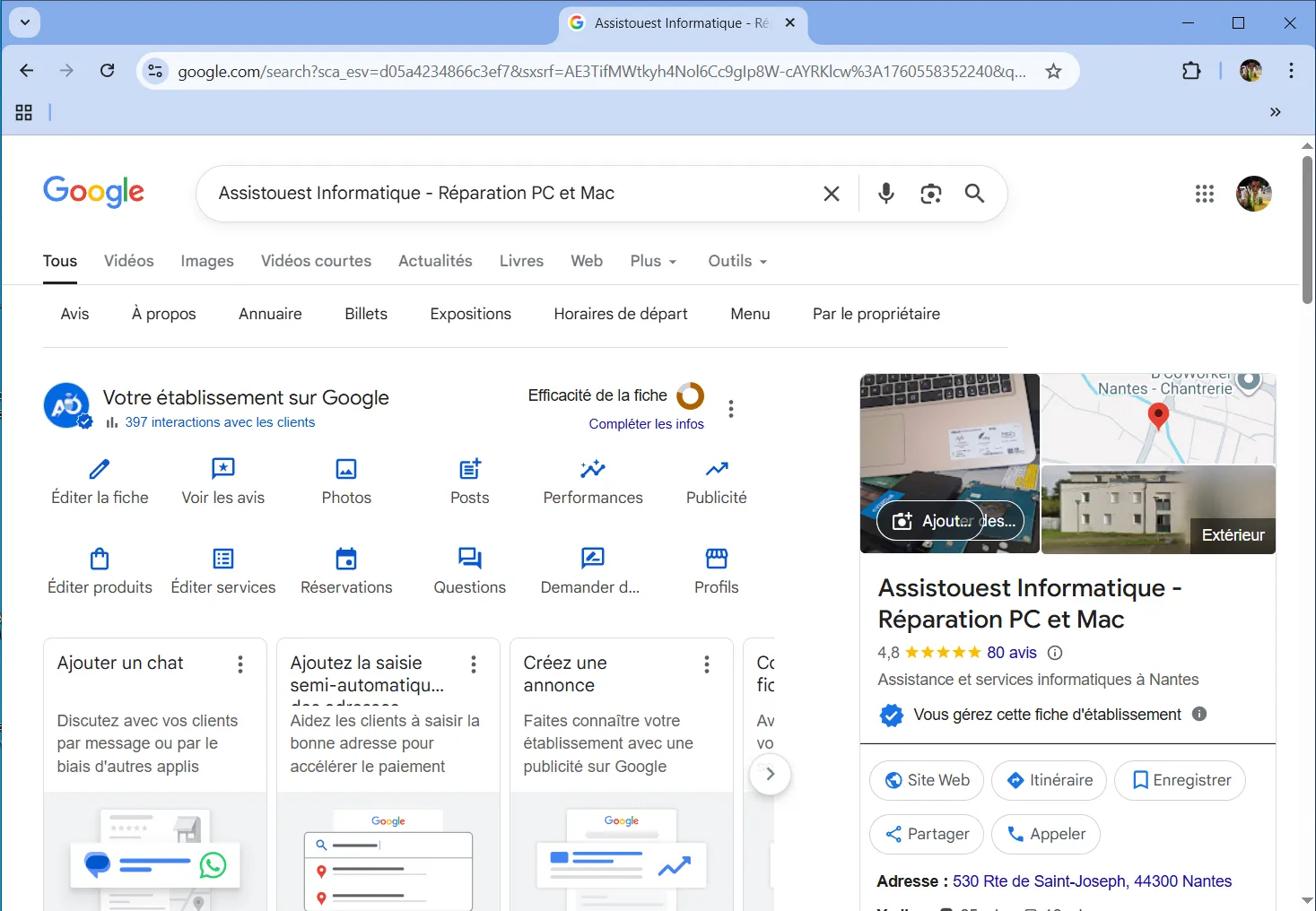 éditer fiche google