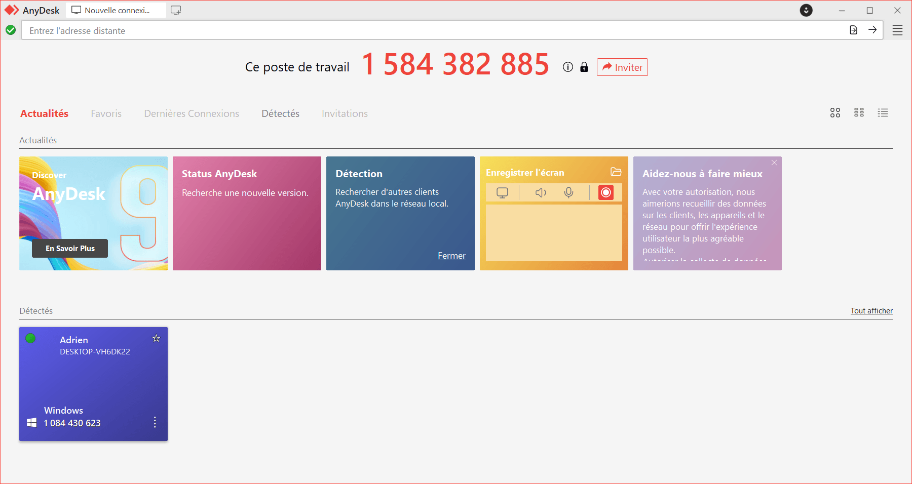 Schnittstelle von Anydesk