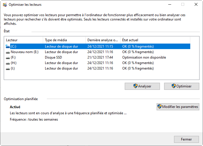 Windows HDD Defragmenter utility