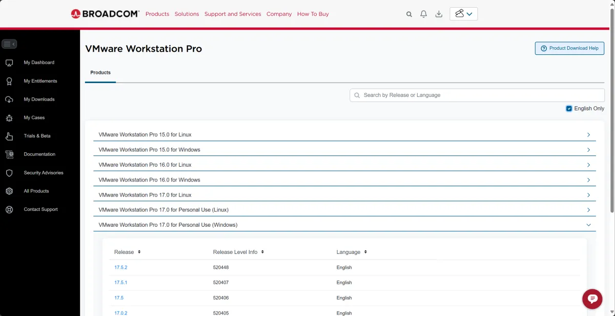 Installer VMare depuis le dépot officiel de Broadcom