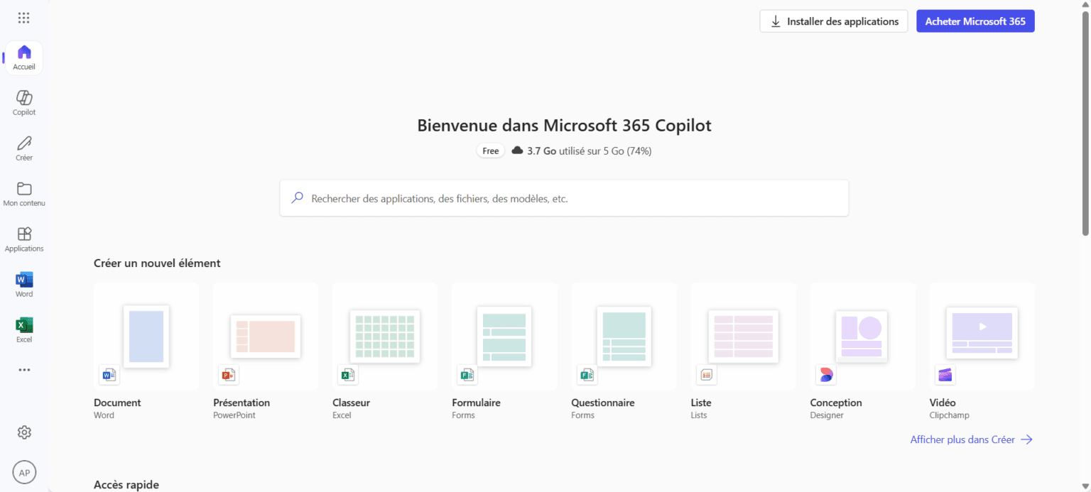UTILISER OFFICE 365 GRATUITEMENT AVEC LA VERSION WEB DE MICROSOFT visual data 3
