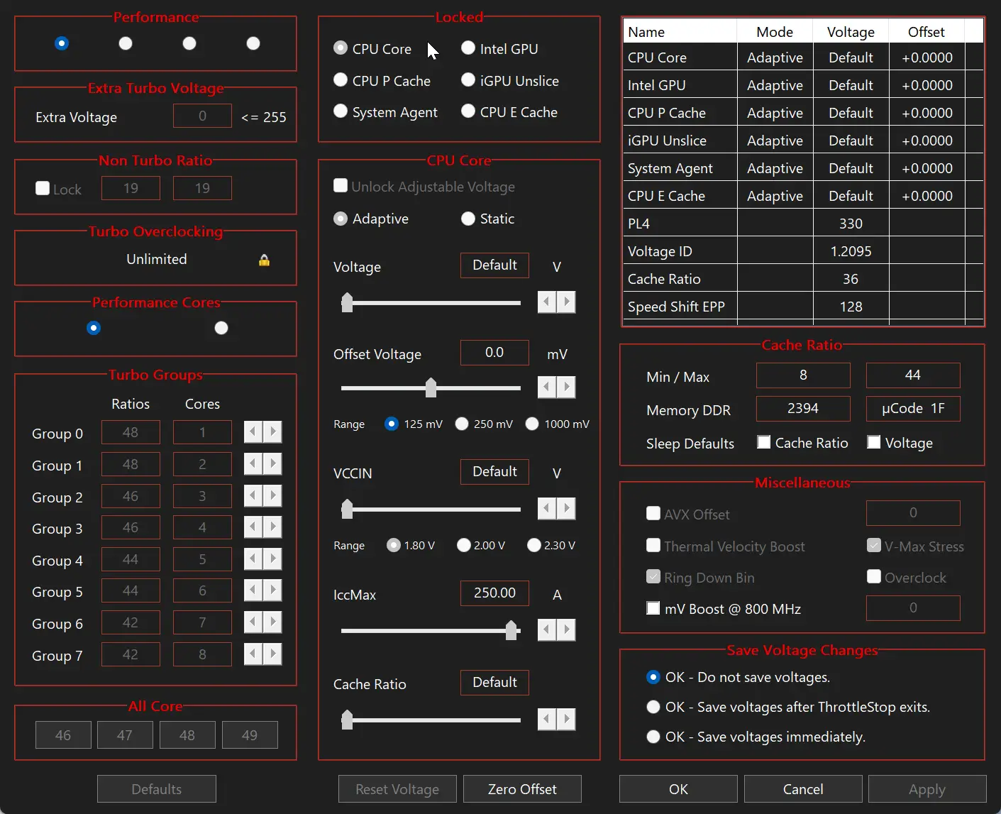 ThrottleStop for laptop CPU overclocking