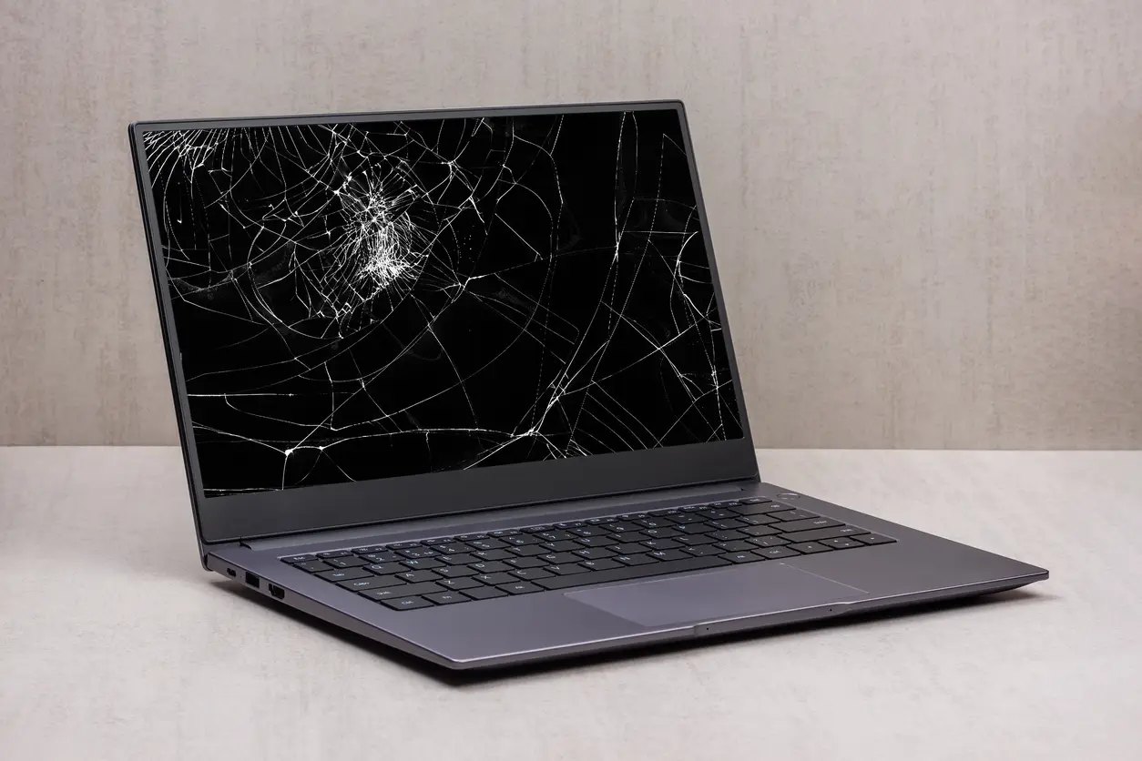 A cracked laptop screen can be expensive to repair