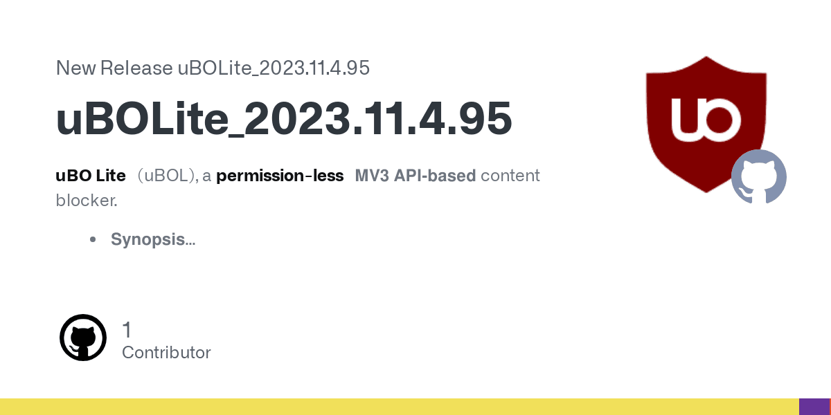 uBlock Origin Lite auf GitHub