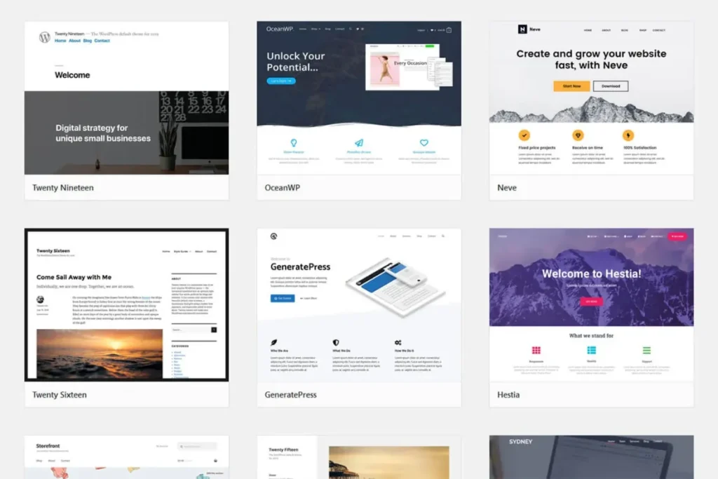Configuration d'un thème WordPress
