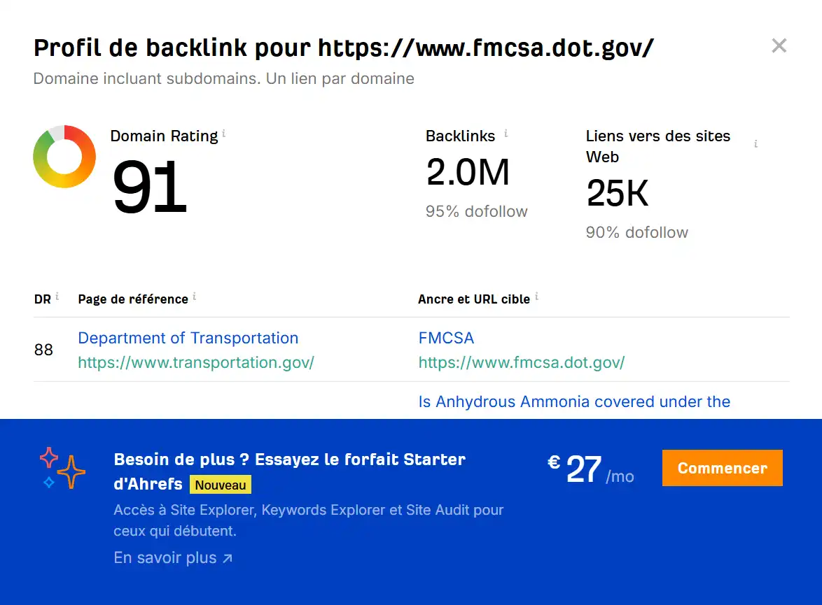 backlink FMCSA US SEO