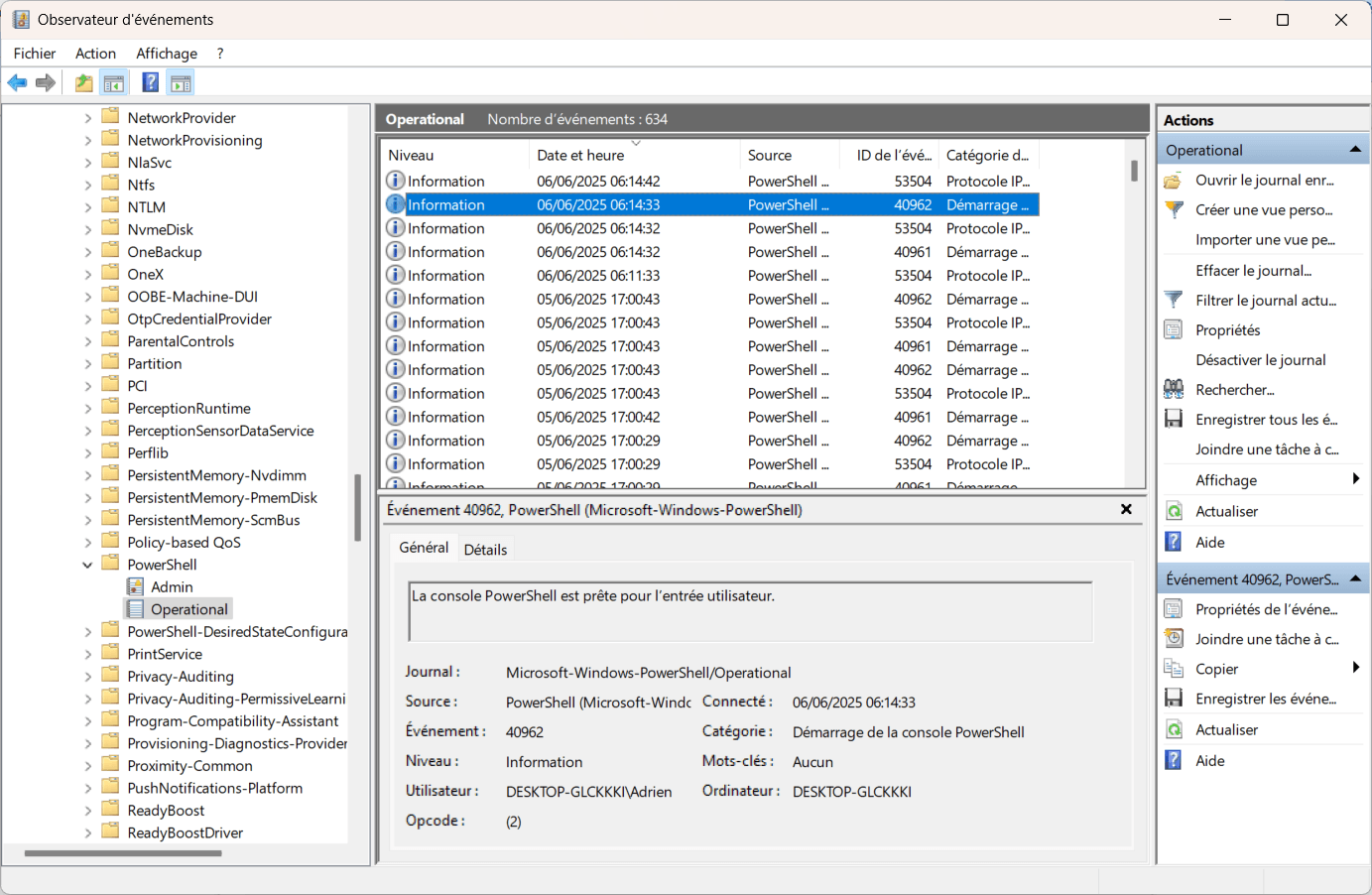 observateur événement 4104 Windows 11