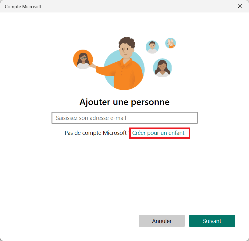 Créer un compte Microsoft pour votre enfant