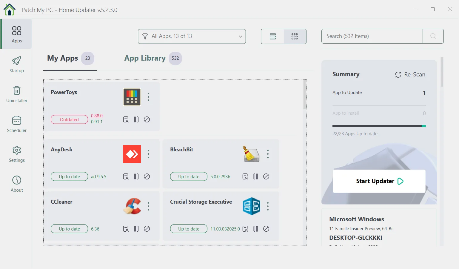 Scanner les logiciels installés sur votre PC