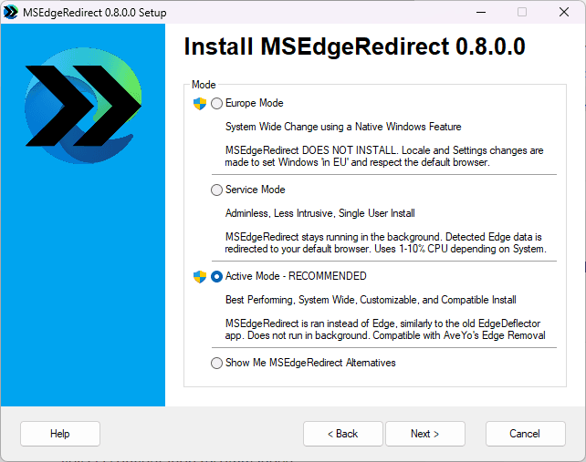 install MSEdge Redirect pour forcer la recherche Windows à utiliser Google Chrome