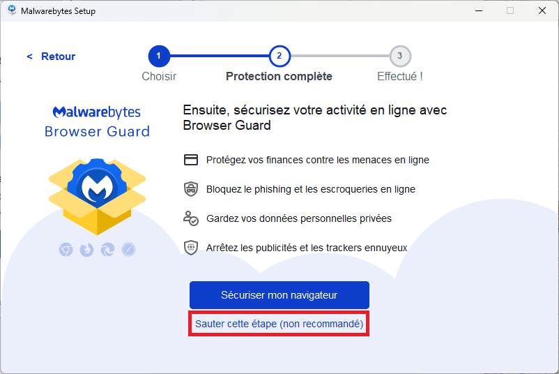 Installation de l’extension Browser Guard pour renforcer la navigation