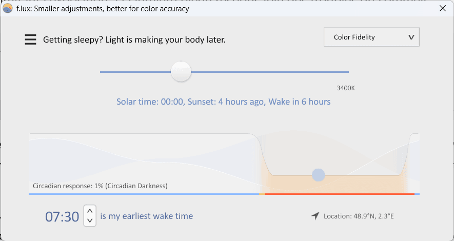 f.lux: Automatic adaptation to ambient light