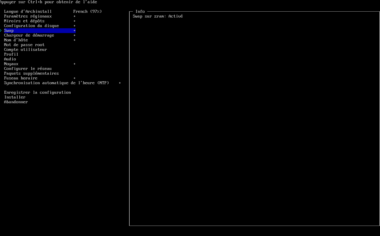 Configuration avancée du système : swap et gestion mémoire