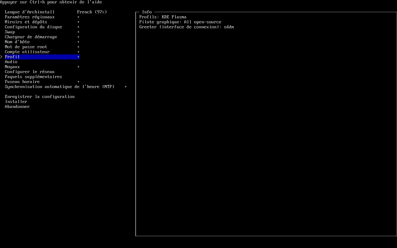 Choix de l’environnement de bureau : KDE Plasma ou autre