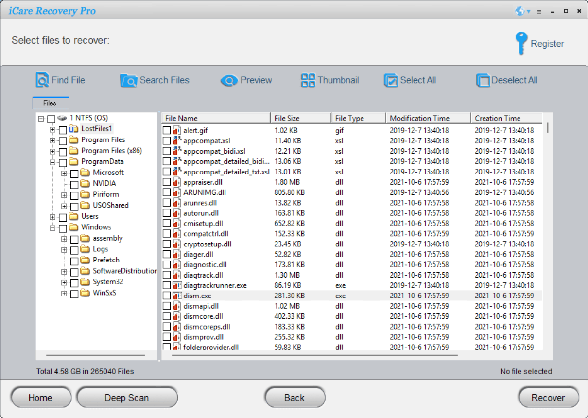 iCare Data Recovery Free : récupération gratuite jusqu’à 1 Go de fichiers