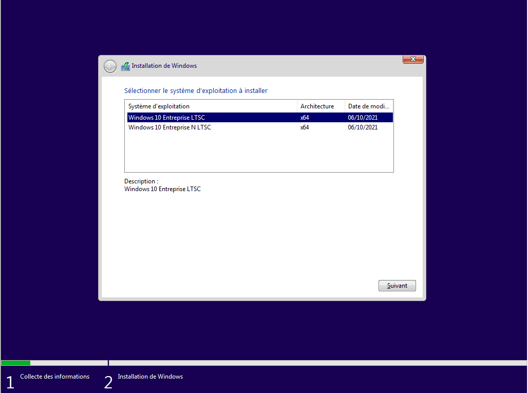 installation de Windows 10 LTSC avec rufus