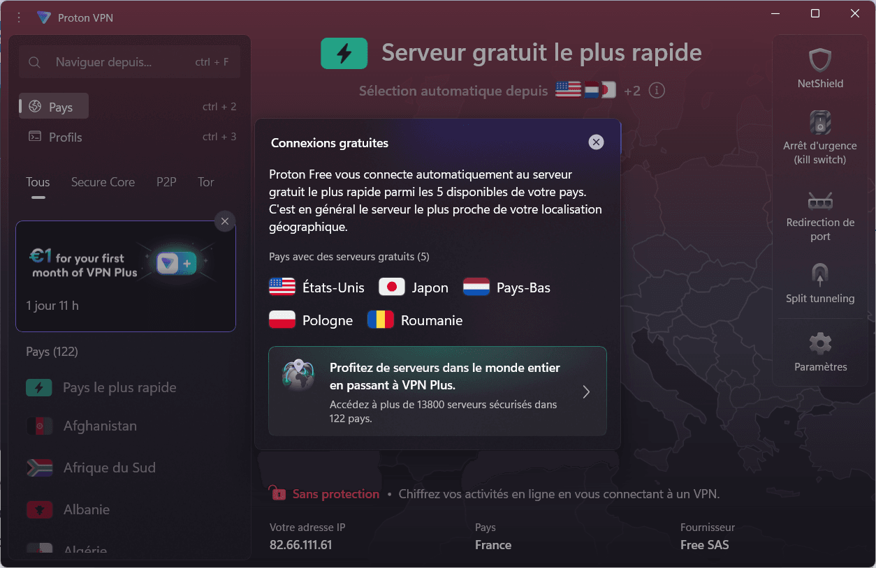 Proton VPN Free fait mieux que les autres VPN gratuits