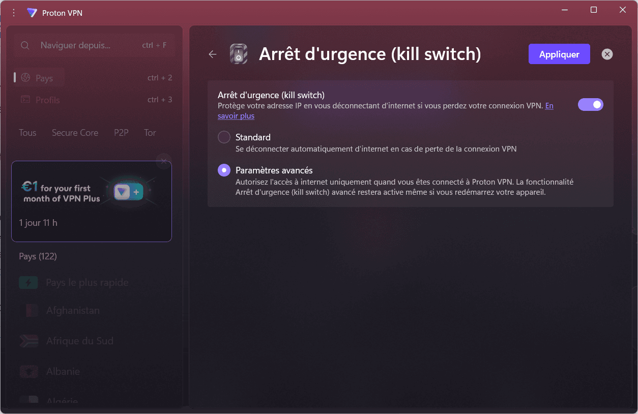 Kill Switch proton vpn