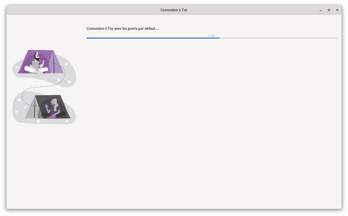 Tor network connection with default bridges
