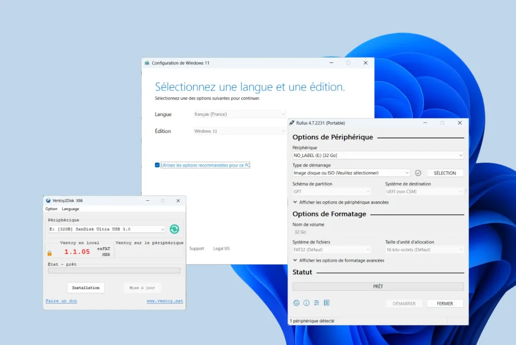 Meilleures outils de création de supports pour créer une clé USB bootable Windows