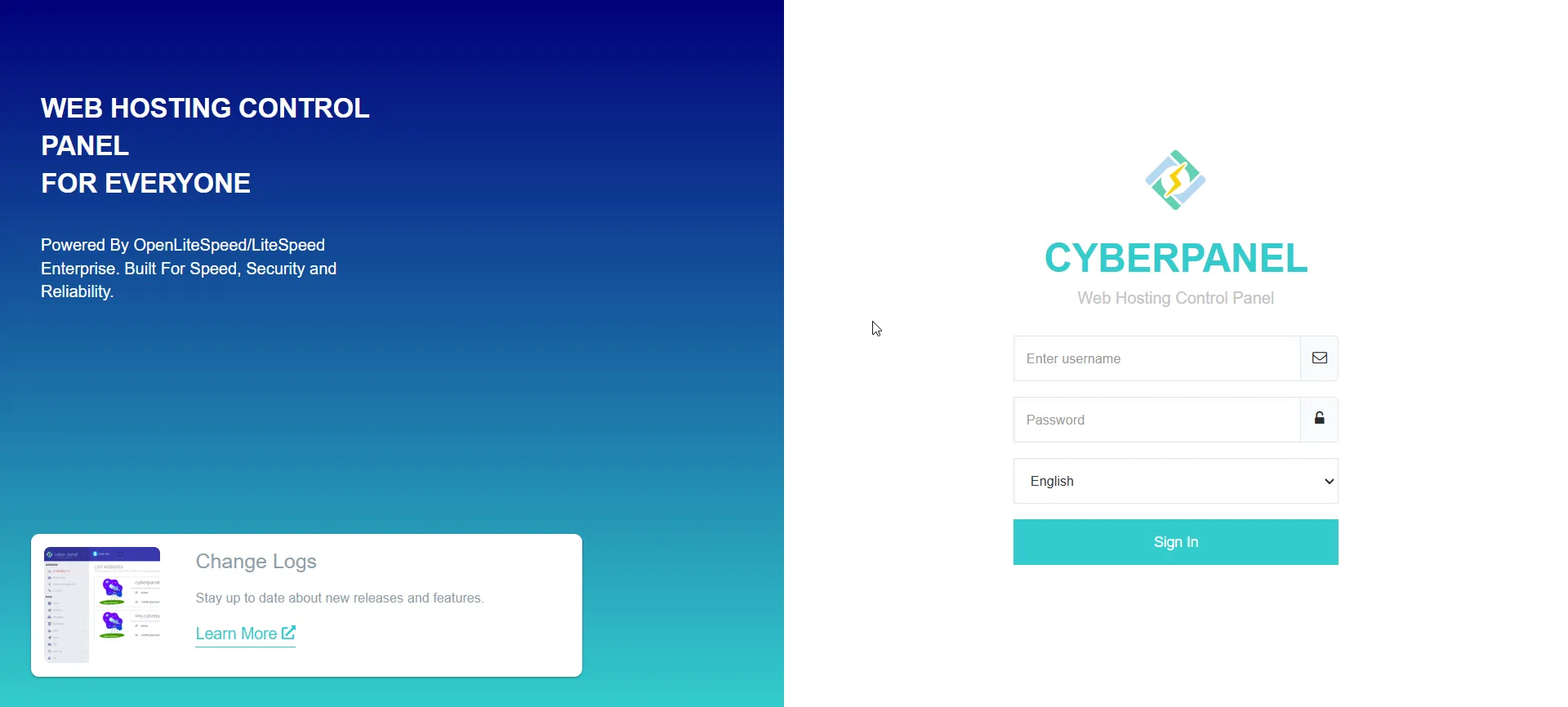Premier accès à CyberPanel