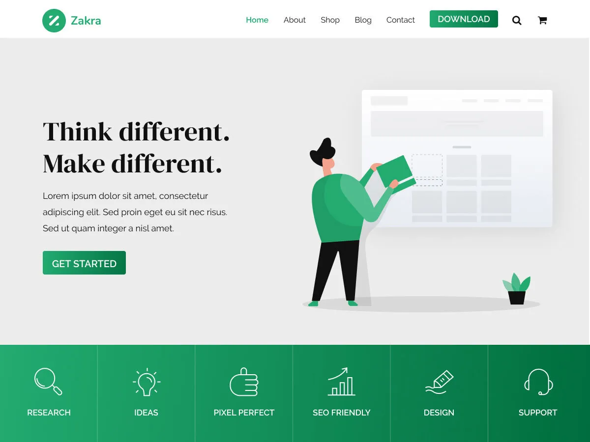 Zakra : thème freemium pour blogs, boutiques et sites d’entreprise modernes