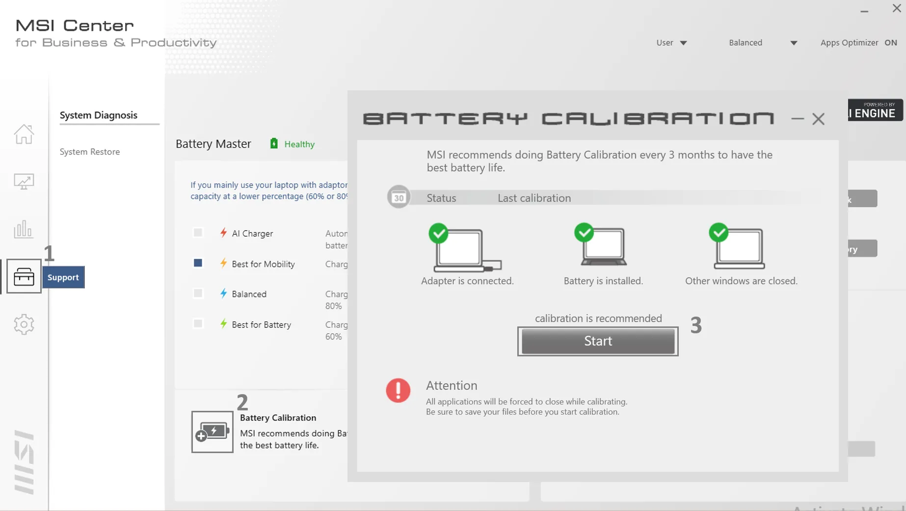 MSI : utiliser Battery Master pour prolonger la batterie à long terme