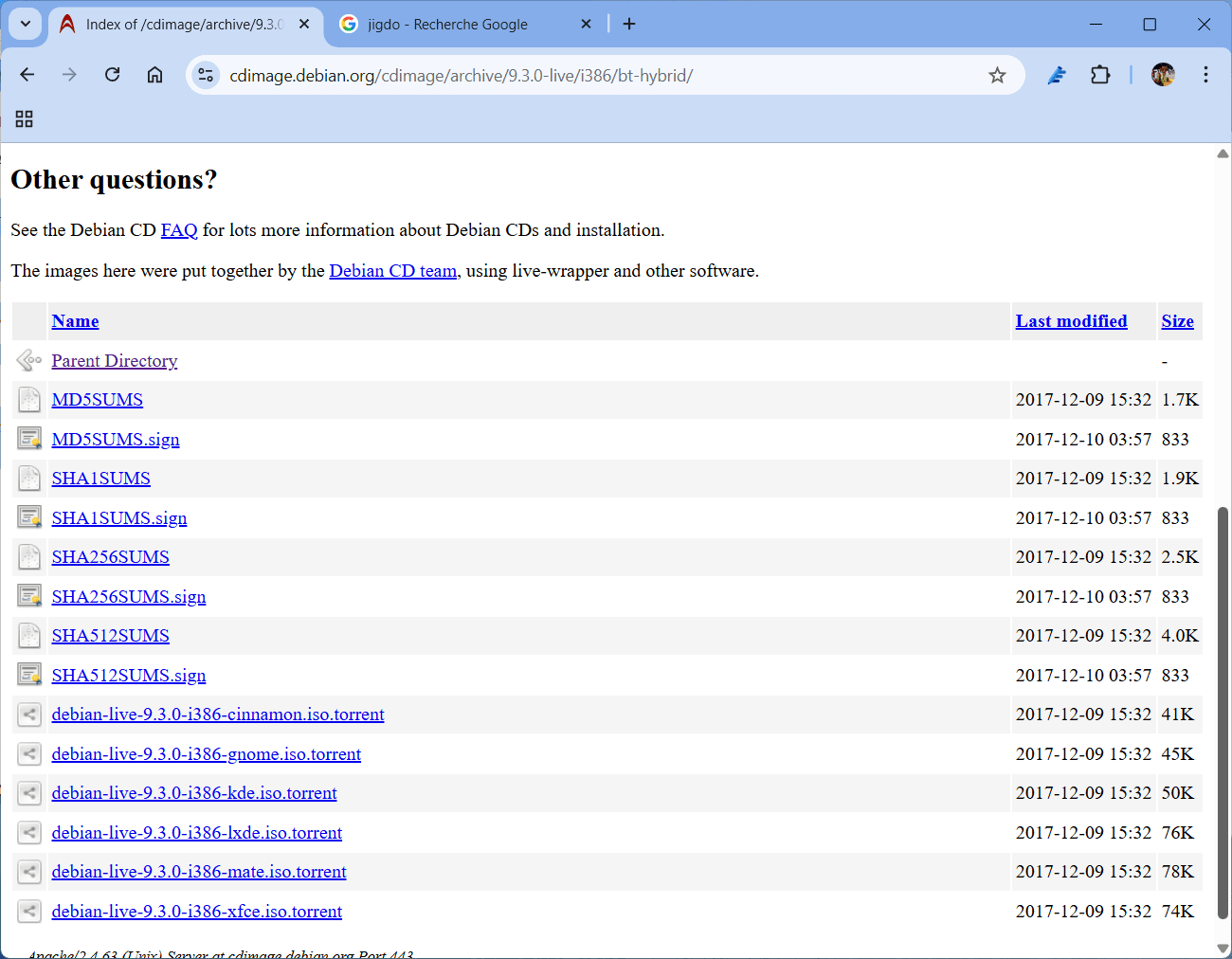 Télécharger les anciennes versions de Debian sur le site officiel Debian Archive